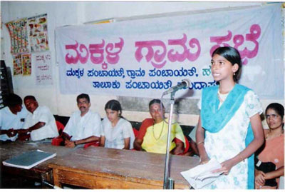 student speaking
