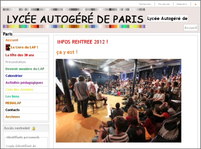 Lycée Autogéré web site