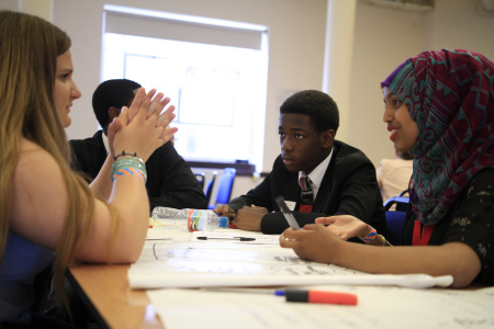 Students having a discussion