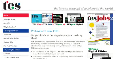 TES web site image